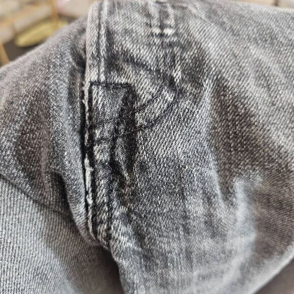 Levis 501 Straight Leg Jeans Men's 32x32 Dark Wash Grey Denim - Picture 4 of 9